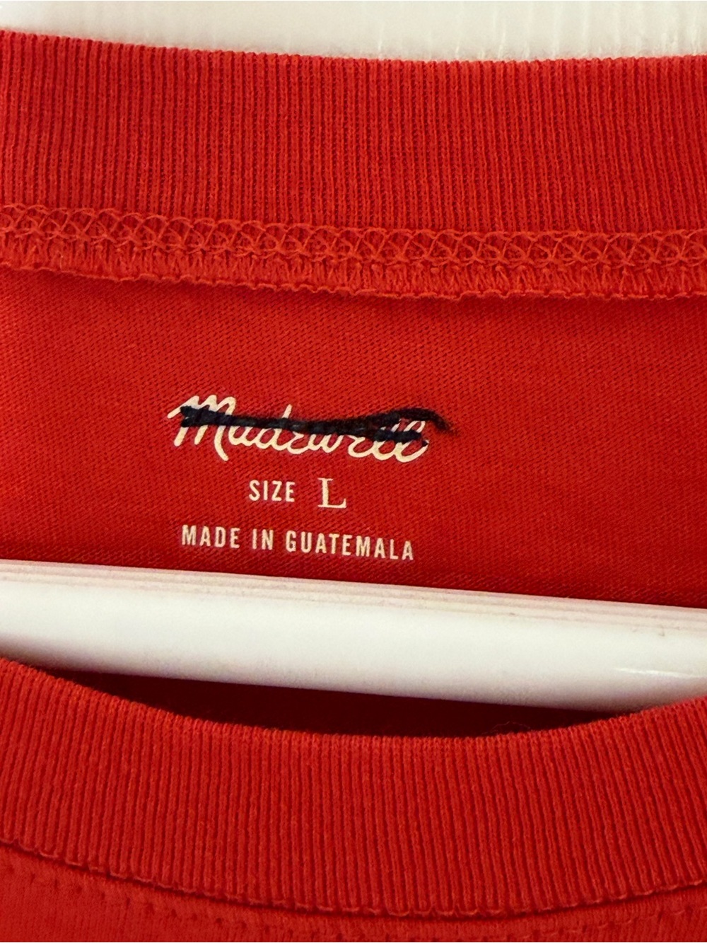 NEW Madewell Red Cotton Northside Vintage Tee Large - Picture 3 of 5